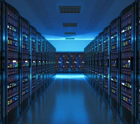 Large corporate server room with IT support cyber security in Allentown, PA